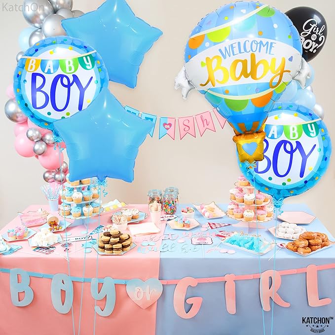 KatchOn, Welcome Baby Boy Balloons - 31 Inch, Pack of 5 Its A Boy Balloon Set | Balloons for Welcome Home Baby Boy Decorations | Baby shower decorations for boys