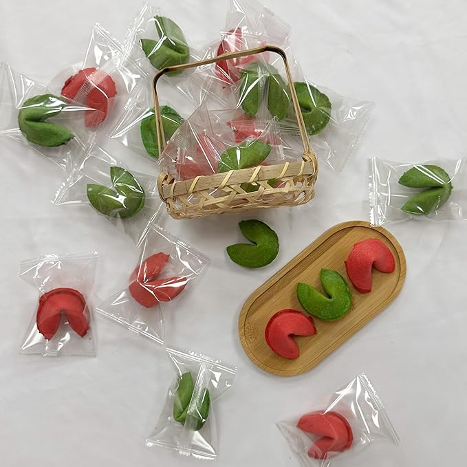4E's Novelty Christmas Fortune Cookies Bulk, 50 Individually Wrapped Funny Fortune Cookies with Holiday Sayings for Kids & Adults, Perfect Christmas Candy Snacks, Party Favors & Treats