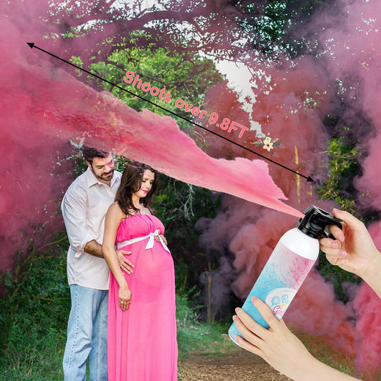 Gender Reveal Fire Extinguisher Color Blasters: 2 Pcs Pink Blaster Only for Baby Girl with Pink Smoke, Confetti Power Cannon for Gender Reveal Party