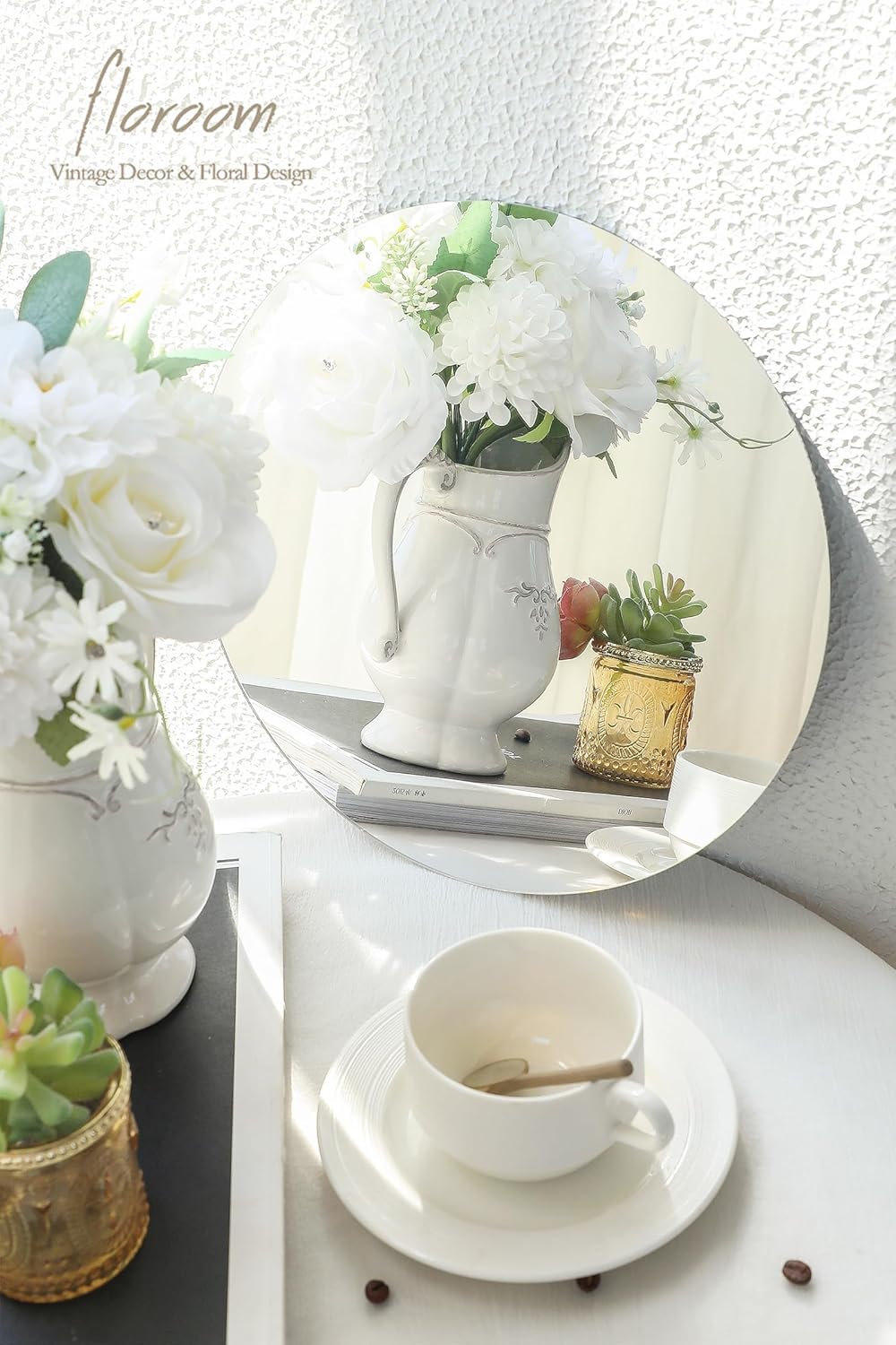 Floroom 12pcs 12 Inch Round Mirrors for Table Centerpieces, Trays, Plates, Weddings, Baby Showers, and Party Decorations