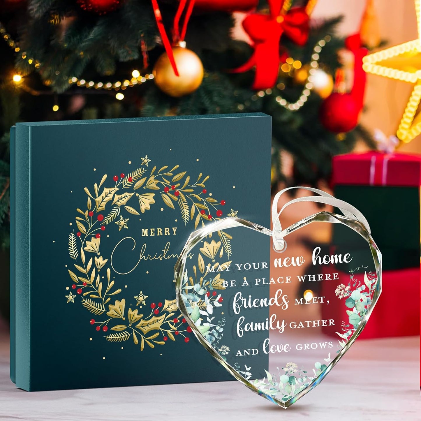 House Warming Gifts, New Home Ornament 2025 - Best Housewarming Gifts New Home 2025 for Owners, Couples, Men, Women - First Home Gift Ideas - Our First Home Ornament for Christmas Tree Glass Keepsake