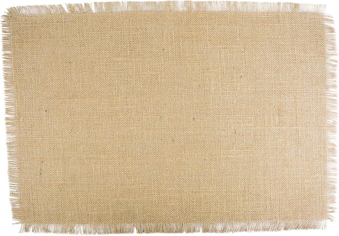 DII Jute Burlap Collection Kitchen Tabletop, Placemat Set, 13x19, Solid Natural, 6 Count