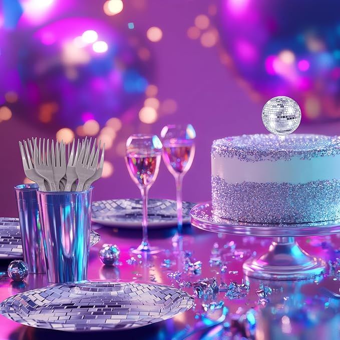 Disco Party Decorations - Disco Party Plates and Napkins for Kids Birthday Party, Serves 40 Guests