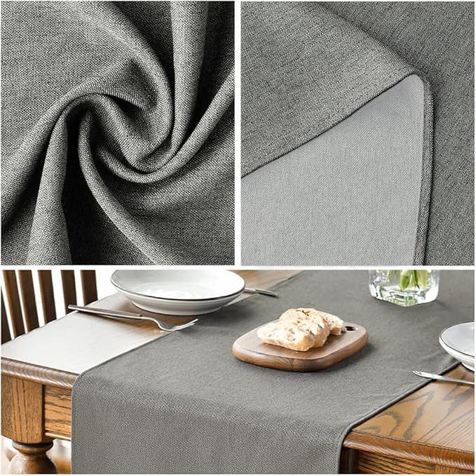 Artoid Mode Light Grey Table Runner, Seasonal Washable Kitchen Dining Table Decoration for Home Party Decor 13x60 Inch