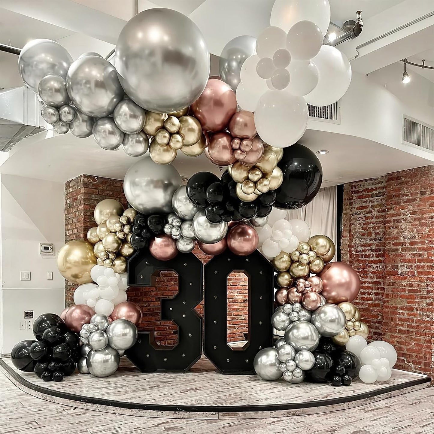 PartyWoo Rose Gold Shades Balloon Garland Kit, 140 pcs Shades of Rose Gold Balloons Different Sizes Pack of 18 Inch 12 Inch 10 Inch 5 Inch for Balloon Garland, Birthday Decorations, Party Decorations