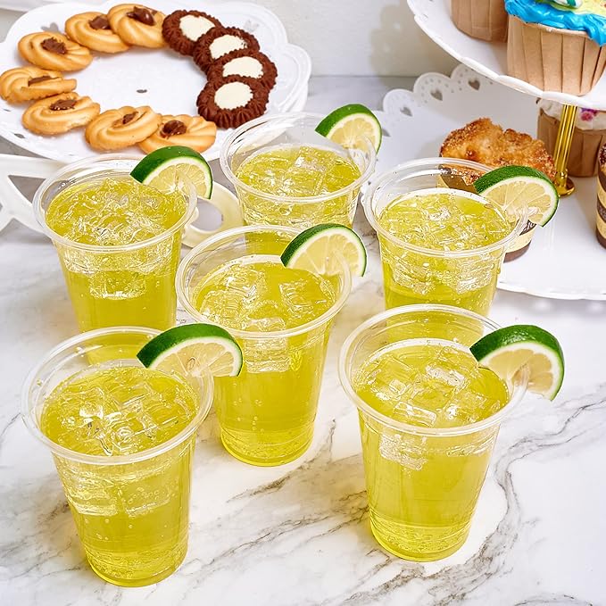 Lilymicky 300 Pack 10 oz Clear Plastic Cups, PET Disposable Drinking Cups Perfect for Birthday Parties, Ceremonies, Events