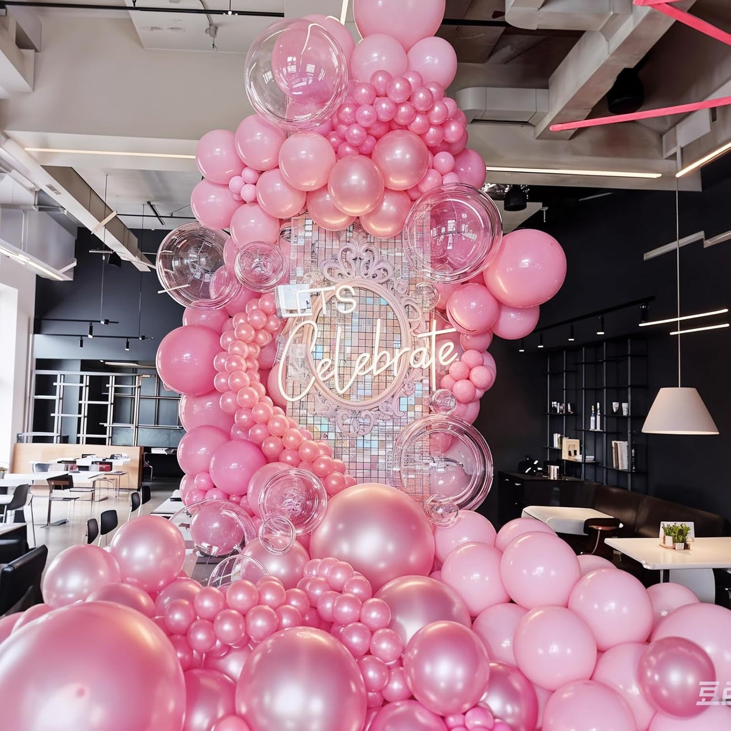 Pearl Pink Double-Stuffed Balloons Arch Garland Kit, 60 Pack 18/12/10/5 Inch Different Size Pearl Light Macarons Pink Balloons for Wedding Bridal Shower Anniversary Birthday Engagement Decor
