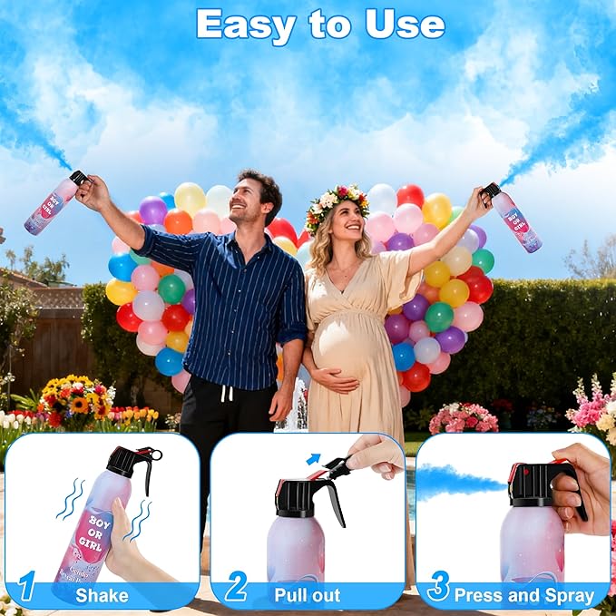 2 Pack Gender Reveal Smoke Bombs – Blue Color Blasters Powder Spray for Baby Boy Shower Parties, Weddings Decorations, Outdoor Celebrations – Long-Lasting Vibrant Smoke for Photos & Videos