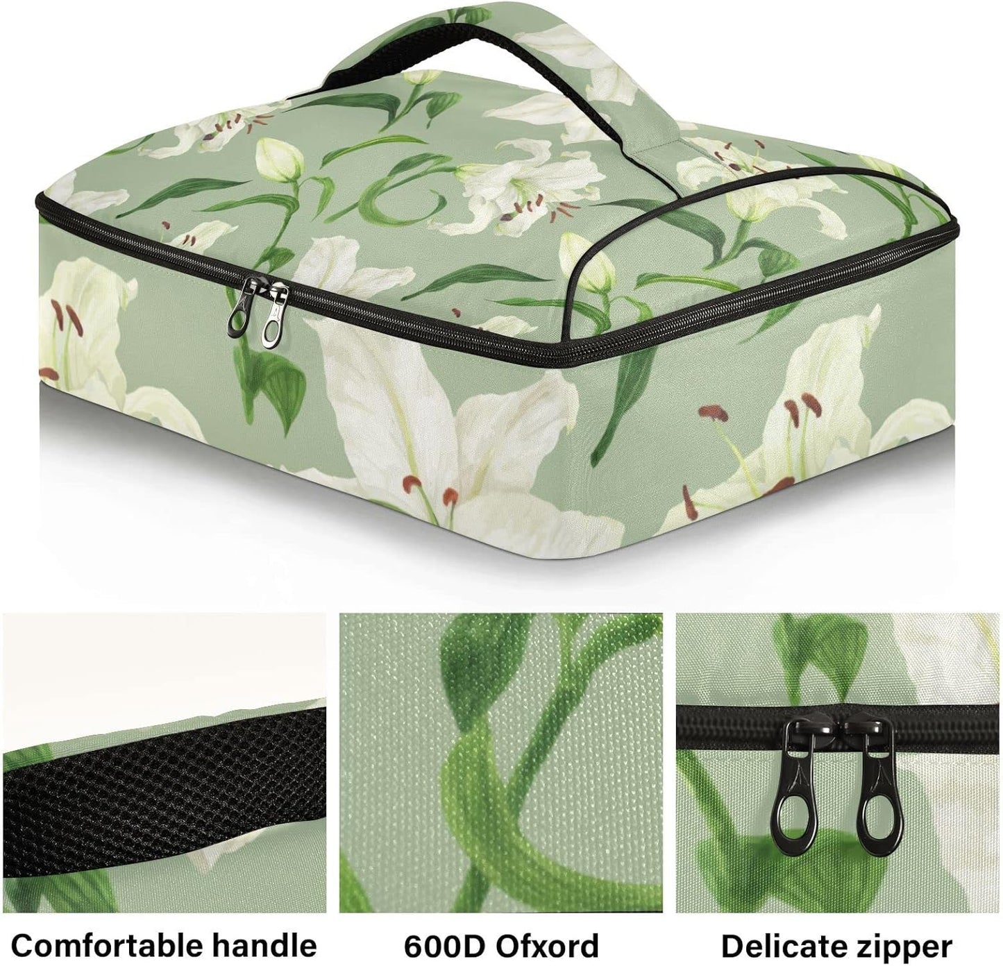 Casserole Carriers for Hot or Cold Food Reusable Casserole Dish Carrier Insulated Thermal Large Capacity Durable Perfect for Party Camping Family Gatherings Yellow Fish