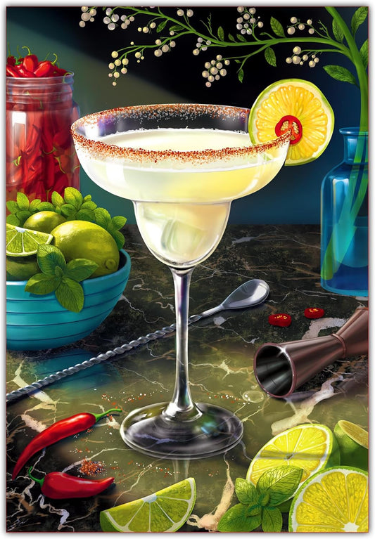 Jigsaw Puzzle 1000 Pieces - The Margarita, Brain-Boosting Fun for Adults, Families, Friends, Christmas, Game Nights, Gifts for Cocktail Lovers, Poster Included, Finished Size 27.5" x 19.5"