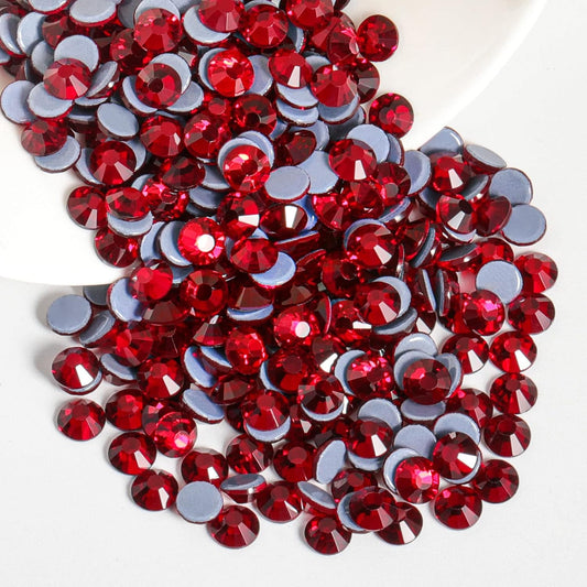 Beadsland Hotfix Rhinestones, 144pcs Crystal Rhinestones for Crafts Clothes DIY Decoration, Dark Siam, SS40, 8.3-8.6mm