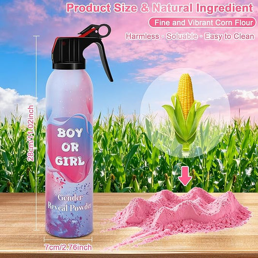4 Pack Gender Reveal Smoke Bombs, Powder Spray Pink Color Blasters for Baby Girl Reveal Party Baby Shower Decorations Outdoor Reveal Cannon, Long Lasting 14s Thick Smoke for Photos & Videos