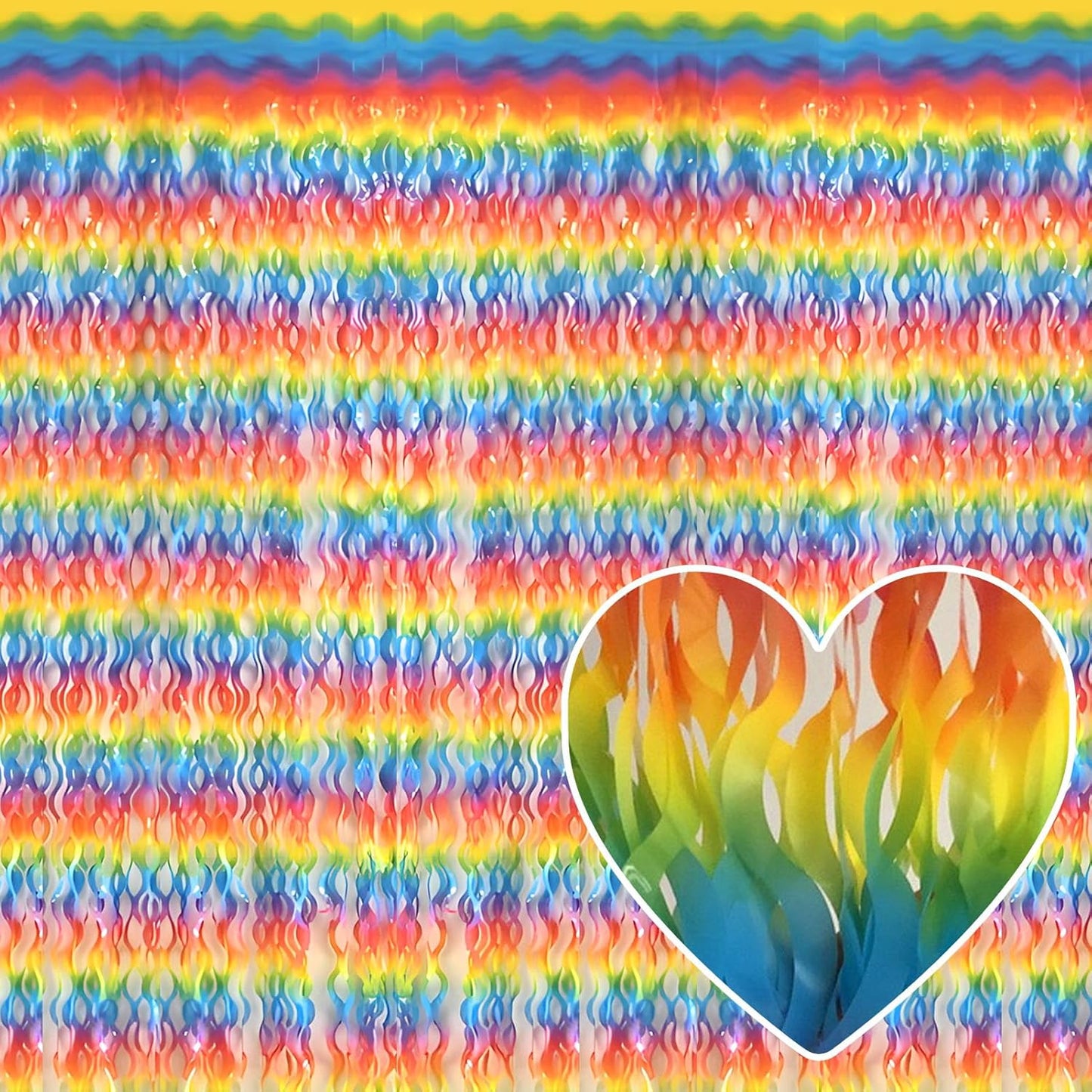 4 Pack Dark Rainbow Fringe Curtain Backdrop 3.2Ft x 8.2Ft Metallic Tinsel Foil Fringe Streamers Background for Photo Booth Mother's Day, Easter, Carnival, Birthday, Wedding Party Decoration