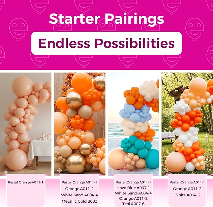 Bezente Pastel Orange Latex Party Balloons - 150 Pack 5 Inch Matte Small Light Orange Peach Helium Balloons for Bridal Shower Wedding Birthday Party Decorations
