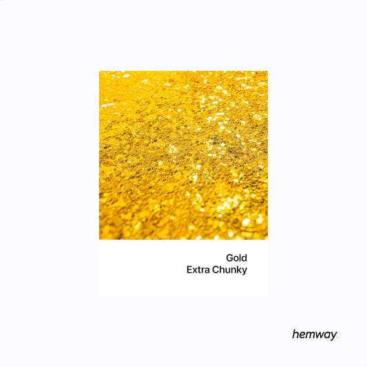 Hemway Eco Friendly Biodegradable Glitter 100g / 3.5oz Bio Cosmetic Safe Sparkle Vegan for Face, Eyeshadow, Body, Hair, Nail and Festival Makeup, Craft - Extra Chunky (1/24" 0.040" 1mm) - Gold