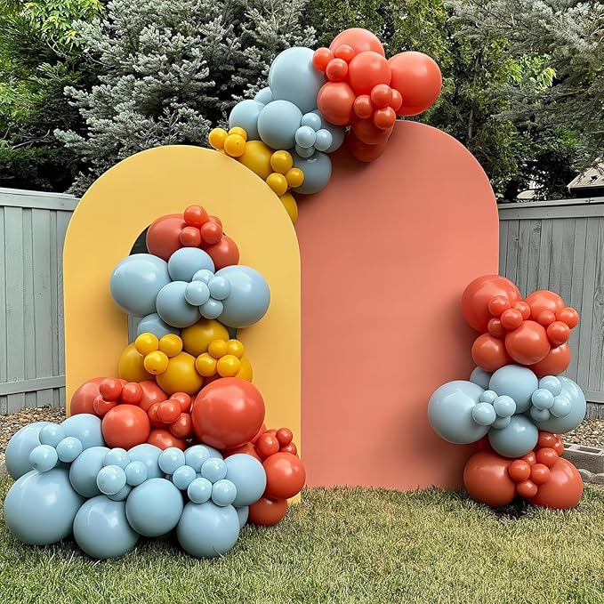 Boho Rainbow Balloons 60 Pcs Retro Teal Blue Blush Pink Dark Light Orange Yellow Sage Green Dusty Blue Balloon Colorful Balloons for Thanksgiving Fall Autumn Baby Shower Decor Safari Birthday