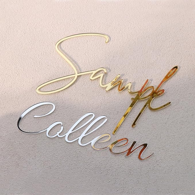 Custom Cake Name Sign, Acrylic Cake Name Plaque,Personalized Cake Name Plate Plaque,Cake Letters,Bonding with Icing,Cake Decoration for Birthday,BabyShower,Wedding