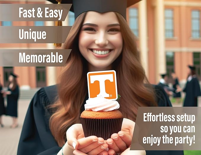 Tennessee Vols Party Supplies for Football, Birthday Gift, Graduation Party Banner and Cake Toppers (42 Pieces) (Tennessee Volunteers)