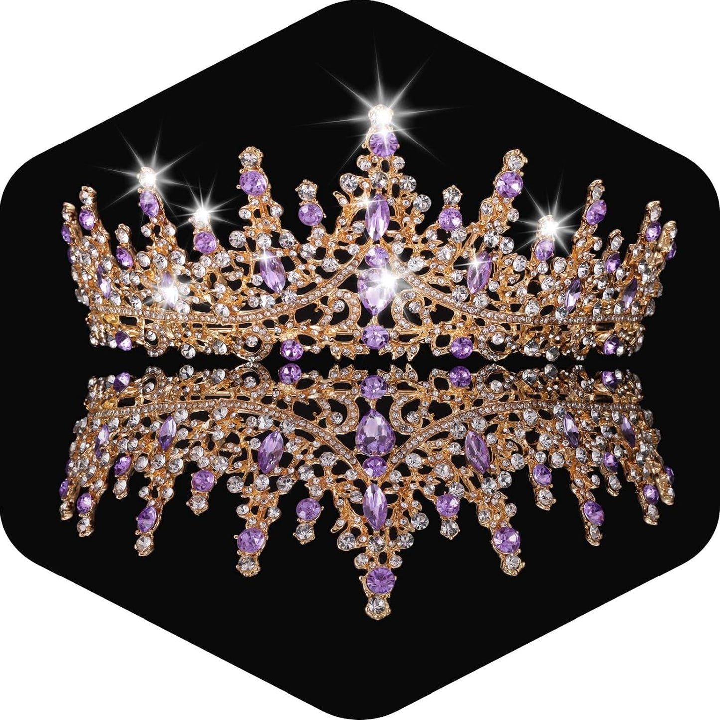Kamirola Crystal Crowns and Tiaras Headband for Girl or Women Birthday Party Wedding Prom Bridal Halloween Christmas （TR19）