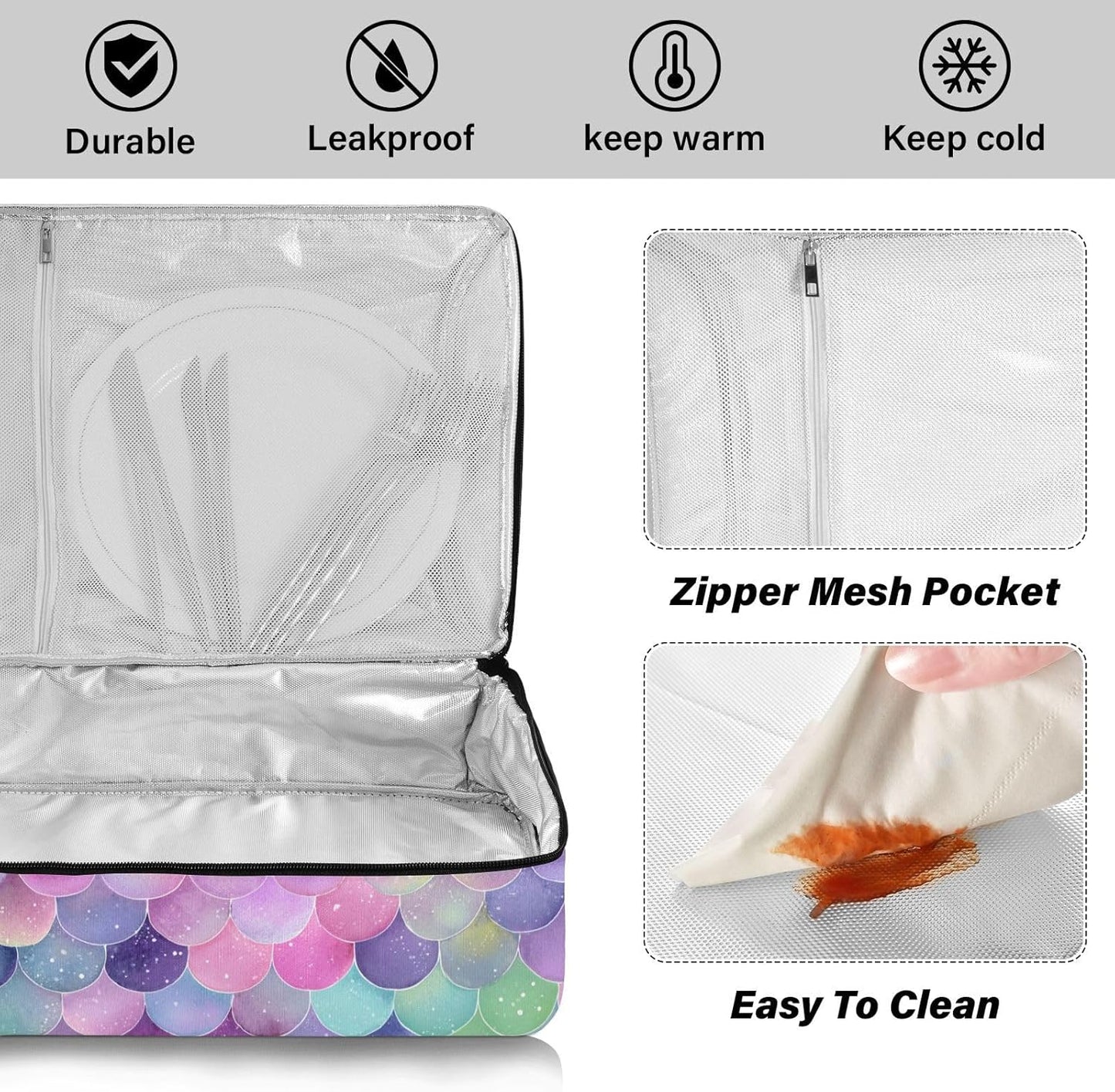 Casserole Carriers for Hot or Cold Food Reusable Casserole Dish Carrier Insulated Thermal Large Capacity Durable Perfect for Party Camping Family Gatherings Yellow Fish