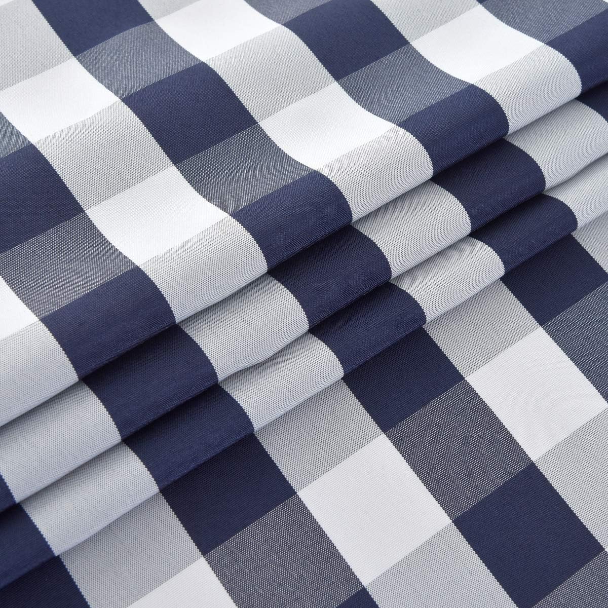 maxmill Checkered Square Tablecloth Stain Resistant Waterproof and Wrinkle Resistant Washable Heavy Weight Soft Table Cloth Gingham for Dining Room and Outdoor Use, 52 x 52 Inch Navy and White