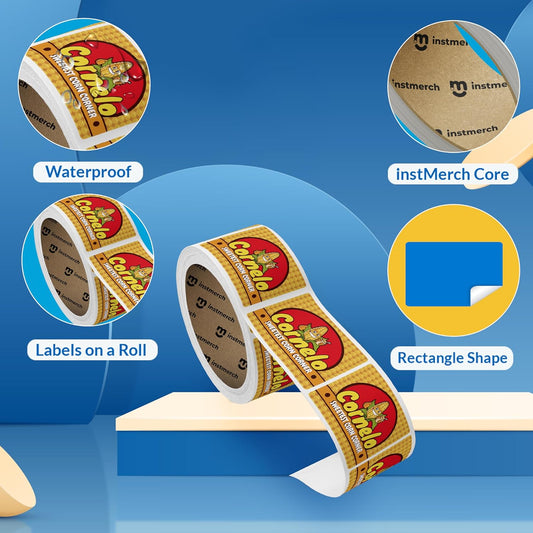 Custom Sticker Roll Labels — Logo Stickers Customized Labels — Custom Stickers for Business Logo (Rectangle)