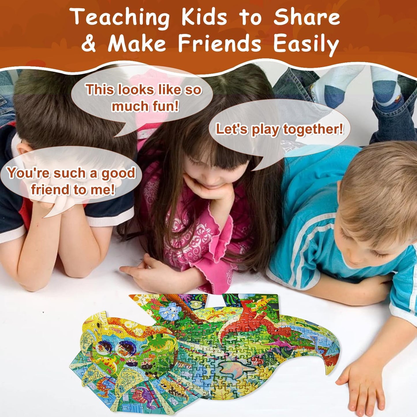 Dinosaur Puzzles for Kids Ages 6-8 200 Piece Triceratops Jigsaw Puzzles Unique Animal Shape Floor Puzzle Ages 8-10 Learning Educational Toys Birthday Gift for Boys Girls Ages 10-12