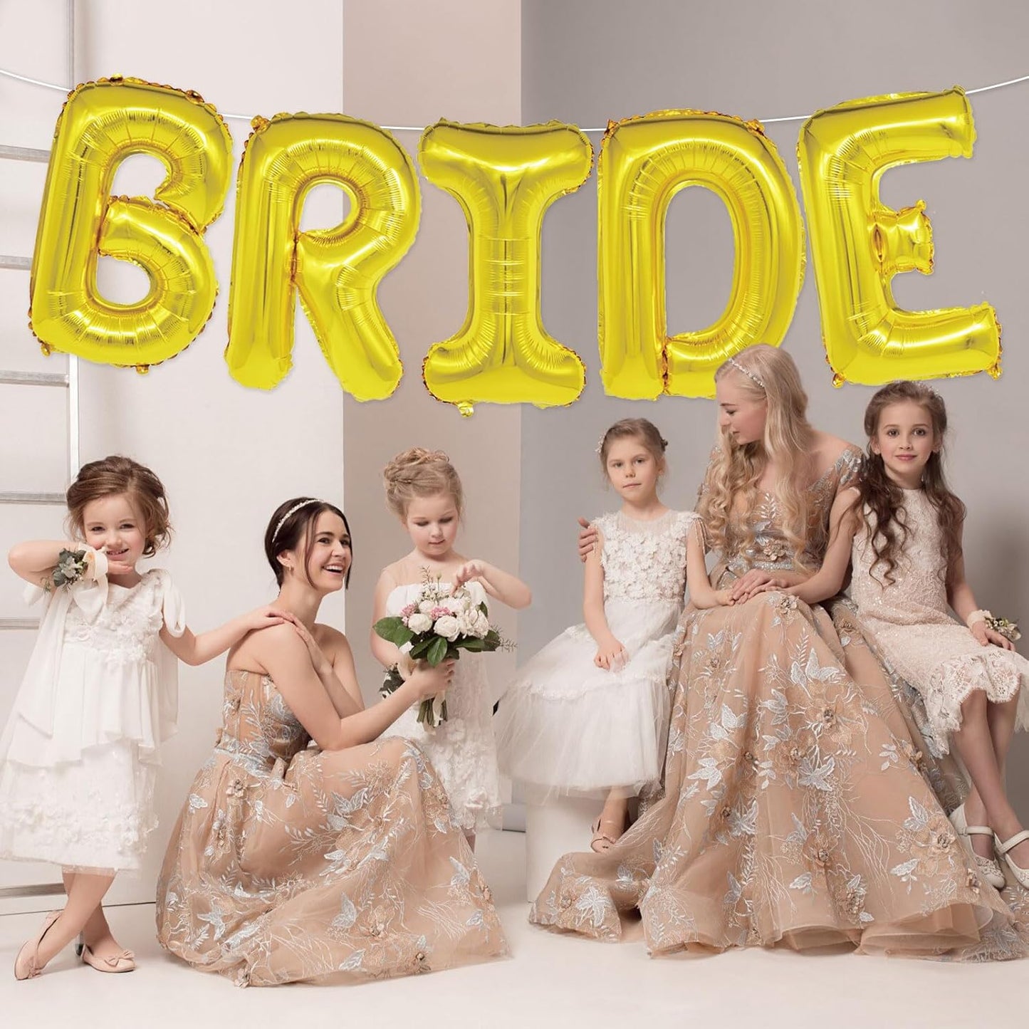 40 Inch Gold BRIDE Balloons Giant Bride Letter Foil Balloon Bachelorette Party Decorations Gold Bridal Shower Balloons Bachelorette for Bridal Shower Decorations Bride To Be Balloon Wedding Decoration