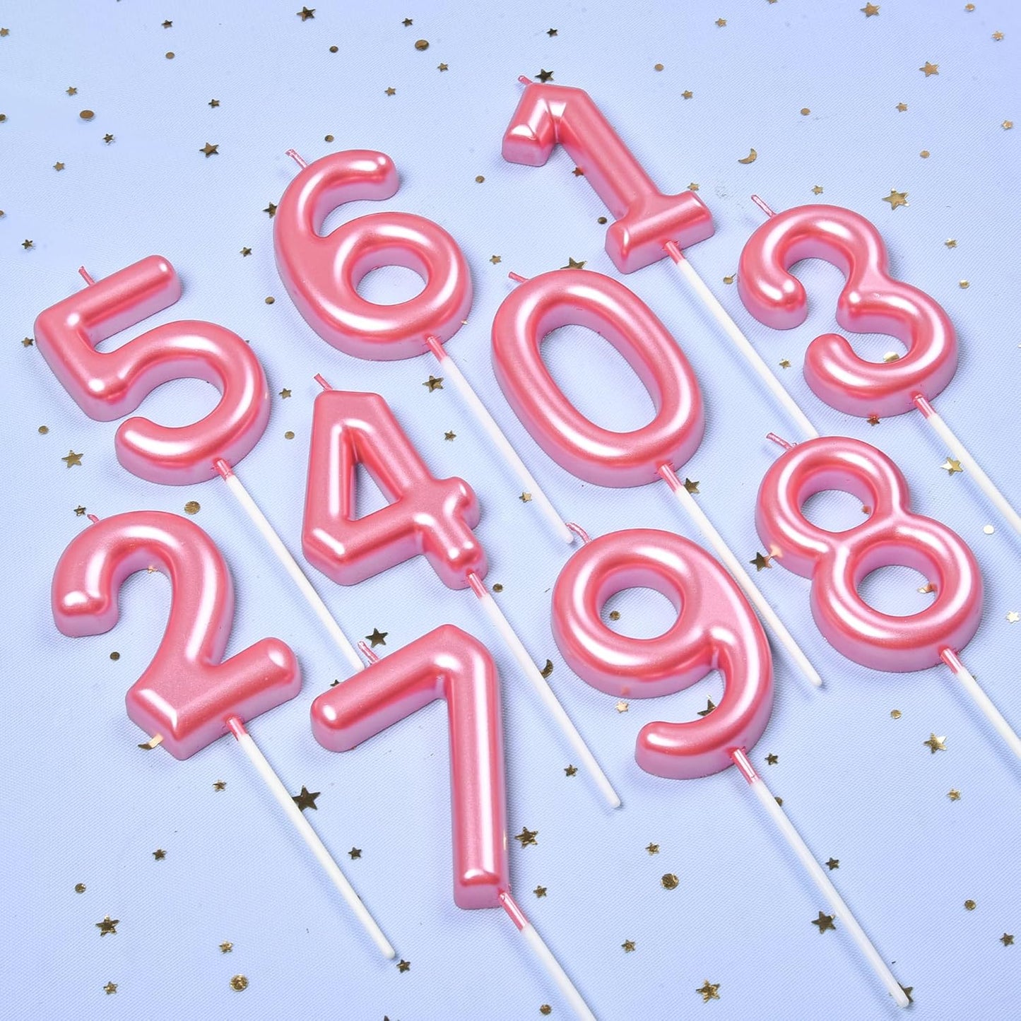 PHD CAKE 2.76 inch Classical Pink 2 Number Birthday Candles, Pink Number Candles, Cake Number Candles, Party Celebration