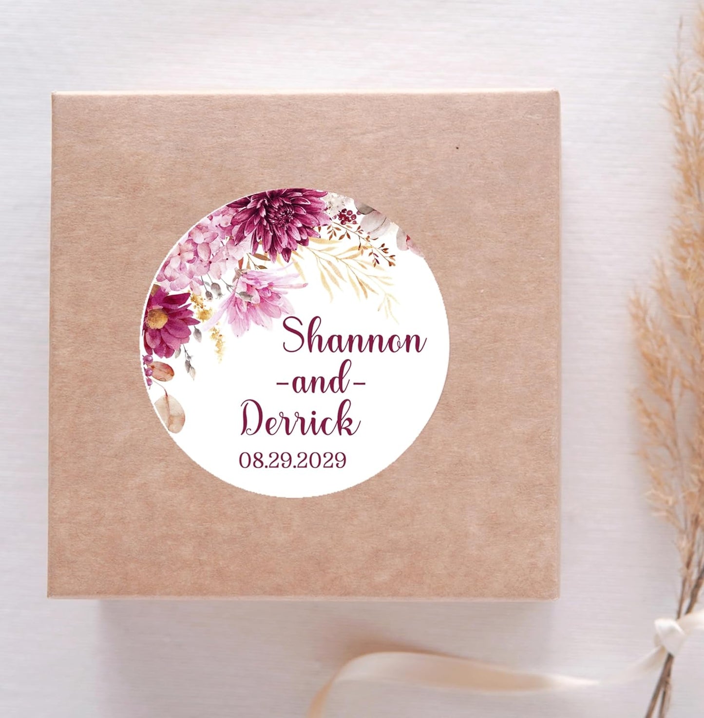 Pink Wedding Invitations, Shades of Pink Floral, Personalized, Set of 12 Invitations with Envelopes