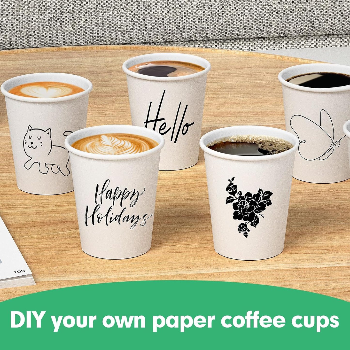 12 oz Paper Cups, 300 Pack 12oz Disposable Paper Coffee Cups, Coffee Cups 12 oz for Cold and Hot Drinks, White Paper Drinking Cups for Parties, Picnic, Cafes, Bistros and Events