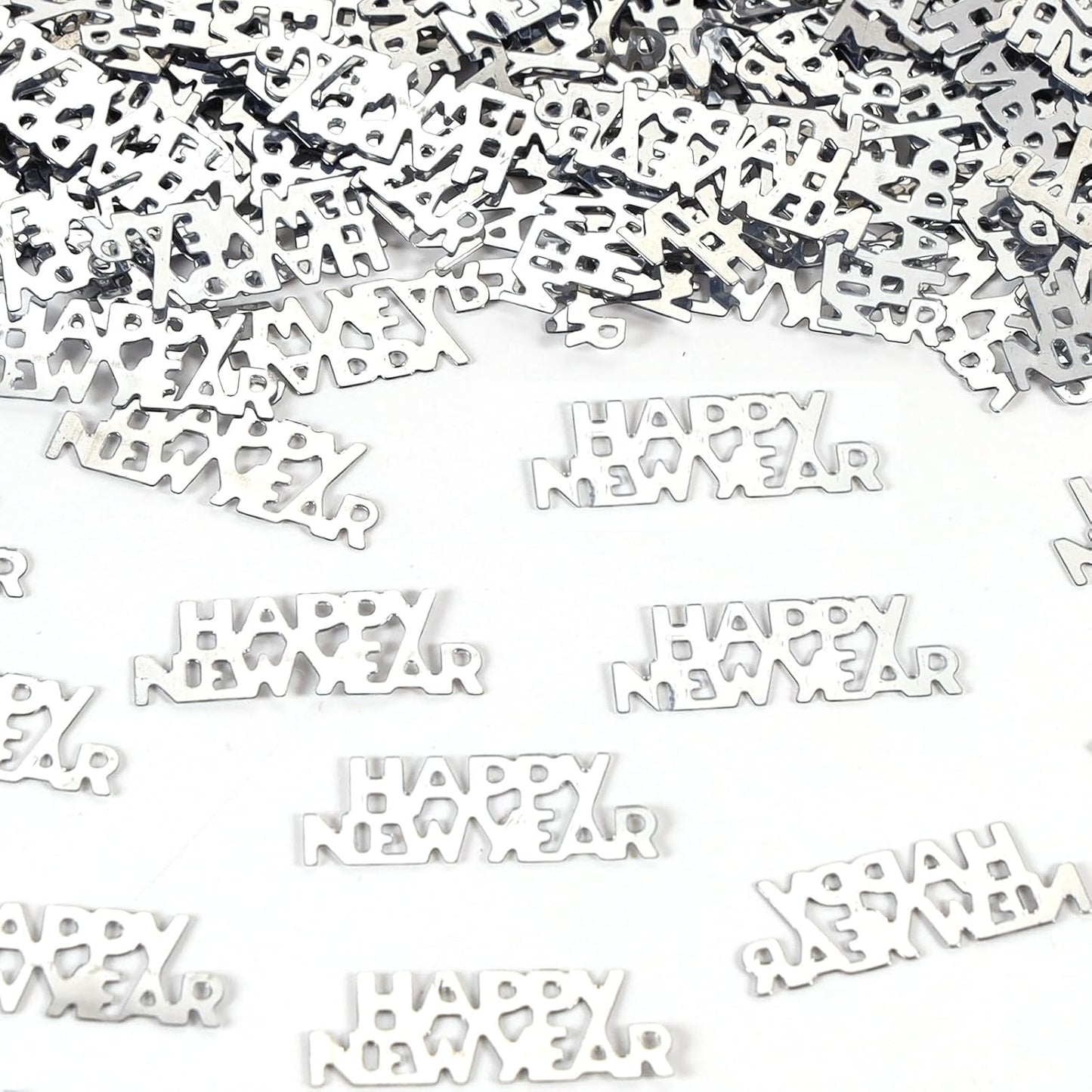 500 Pcs New Year Confetti, Silver 2026 Table Shiny Confetti Glitter for Happy New Year Decorations 2026 New Years Eve Table Decorations