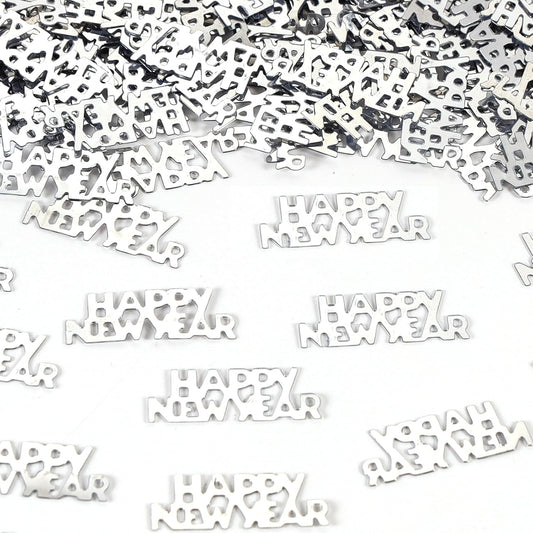 500 Pcs New Year Confetti, Silver 2026 Table Shiny Confetti Glitter for Happy New Year Decorations 2026 New Years Eve Table Decorations