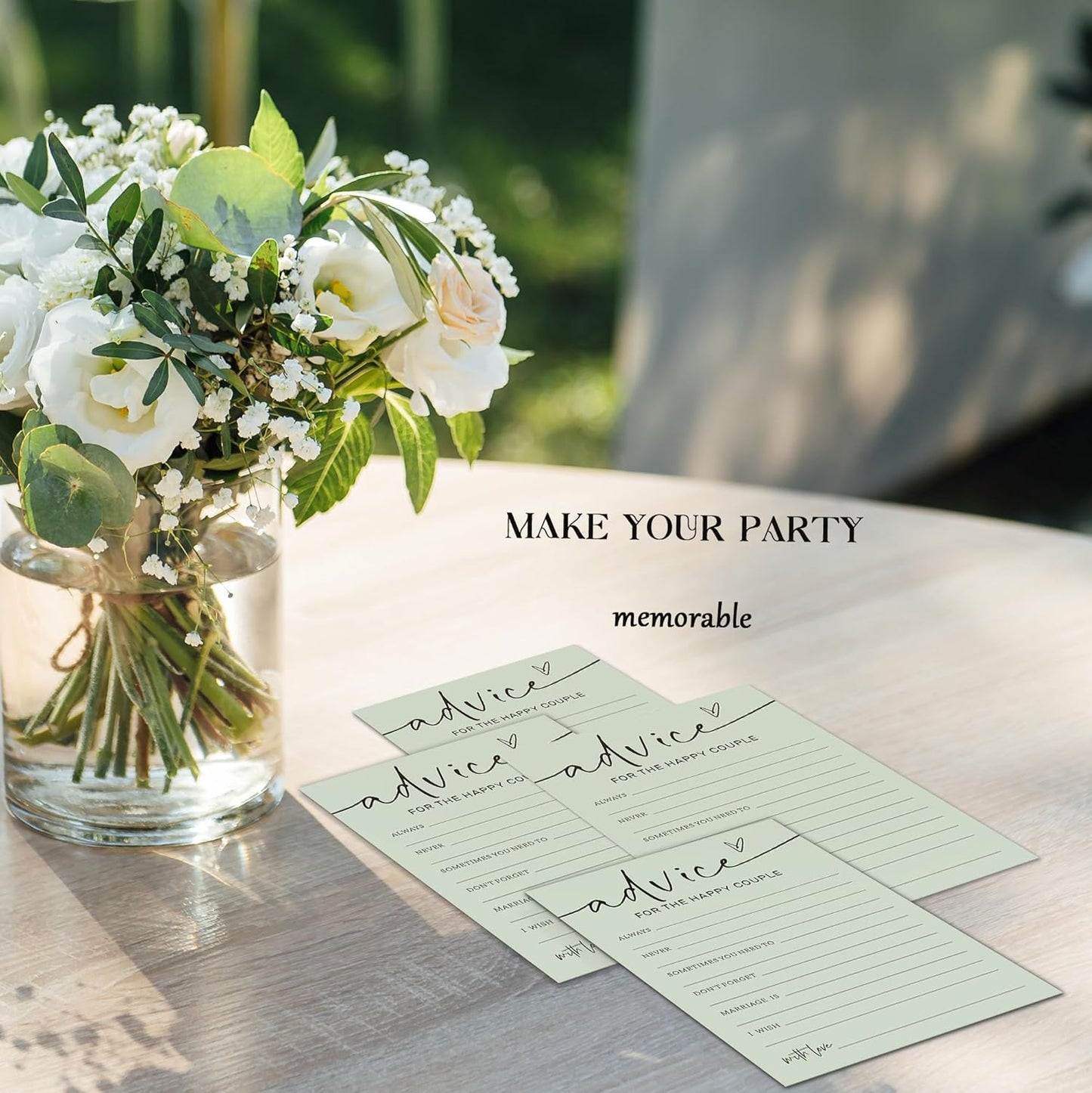 Bridal Shower Games, Advice for the Happy Couple, 25Pcs Minimalist Sage Green Bridal Game Cards, Wedding Shower Games for Guests, Engagement Bachelorette Party Supplies
