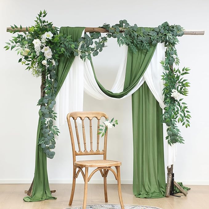 Mizii 2 Strands Artificial Vines Eucalyptus Garland 79" Fake Vine with Silk Green Leaves Faux Hanging Plants Greenery Decorations for Bedroom Table Centerpieces Party Wedding Room Decor (Eucalyptus)