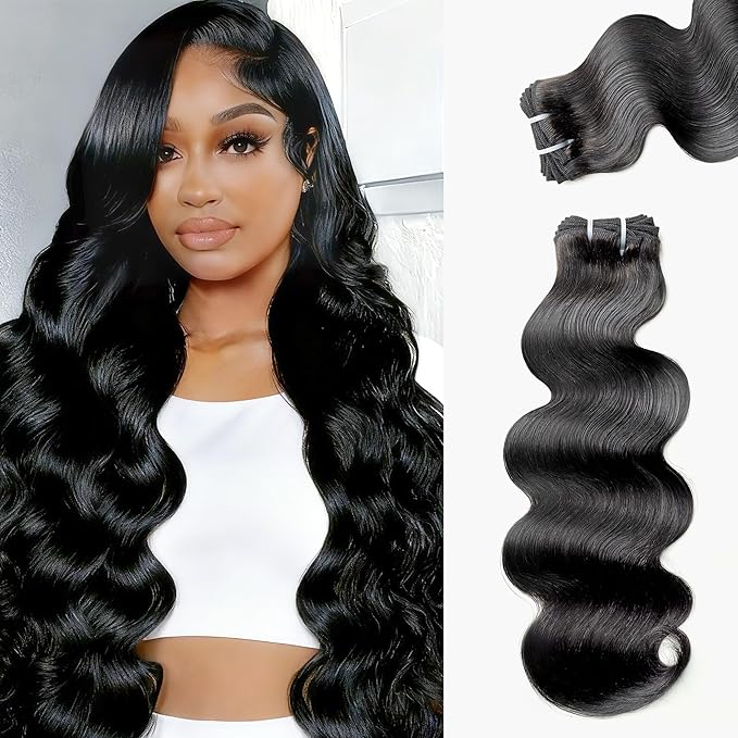Body Wave Bundles Human Hair 20 Inch 12A Raw Indian Virgin Bundles Human Hair,Sew In Quick Weave 100% Human Hair Bundles,No Tangle Shedding Triple Lifespan,Multiple Wash Keep Texture