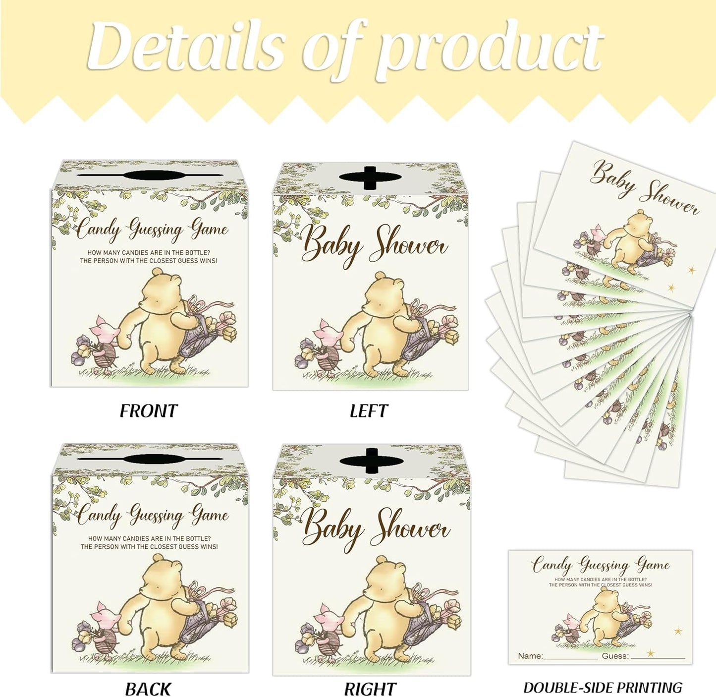 Winnie Baby Shower Decorations-the Pooh Baby Shower Games-Winnie Party Decorations-Guess How Many Candies Baby Shower Decorations,grey