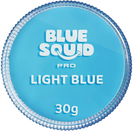 Blue Squid Face Paint Water Based Single Cake Professional Face Paint & Body Paint - Water Activated, Kids Adults Face Painting for Costume, Halloween Makeup, Cosplay - Light Blue Face Paint 30g