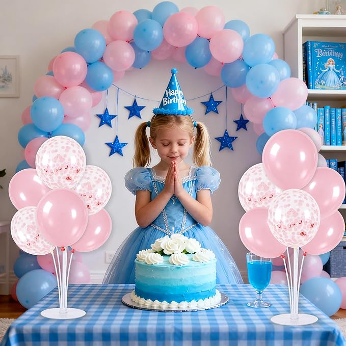 TONIFUL 4 Set Pink Balloon Centerpieces for Table,Balloon Stand Kit for Pink Party Decor Girl Birthday Decorations Anniversary Bribe Shower Baby Shower Graduation Decorations 2026