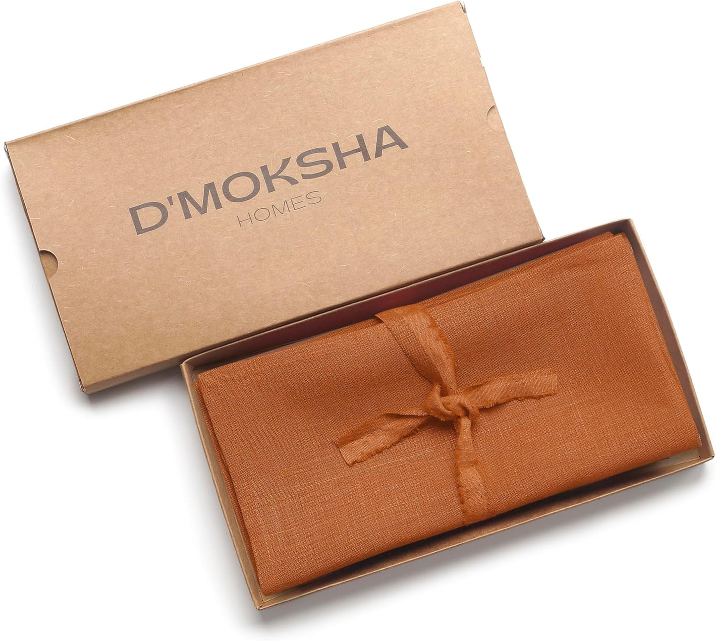 D'Moksha Homes Rust Linen Napkins 18 x 18 Inch - 100% Pure Linen Cloth Washable Dinner Napkins Set of 4 for Fall, Thanksgiving, Holiday