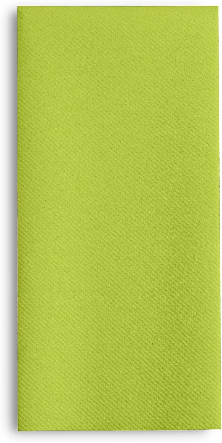 Linen-Feel Kiwi Paper Napkins - Decortive Cloth-Like Disposable Dinner Napkins - Soft And Absorbent Napkins for Thanksgiving, Party, Wedding, Bathroom Or Any Occasion. (Pack of 100)