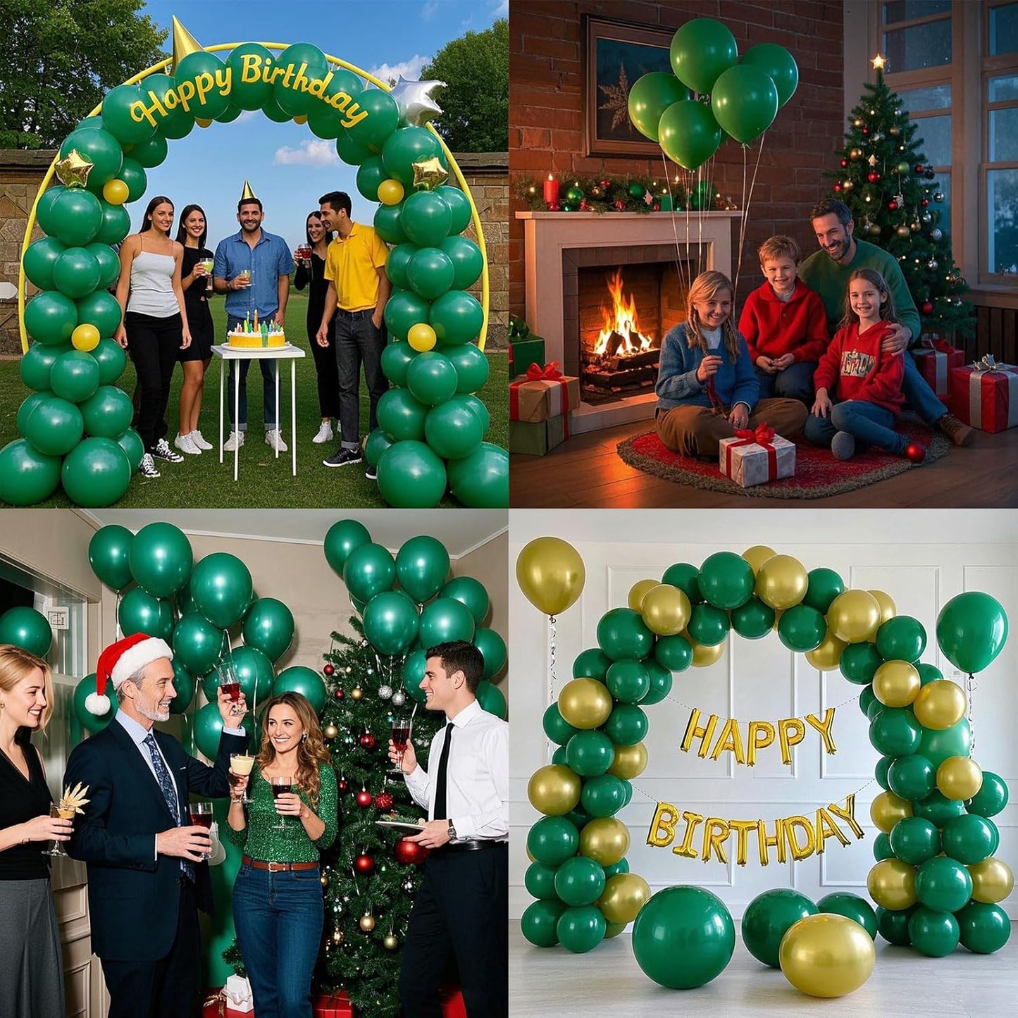 Green Balloons Green Birthday Decorations 100 Pack 12 inch Round Party Balloons for Dark Green Themed Wedding Graduation Anniversary Christmas Birthday Party St Patricks Day Backdrop Decorations