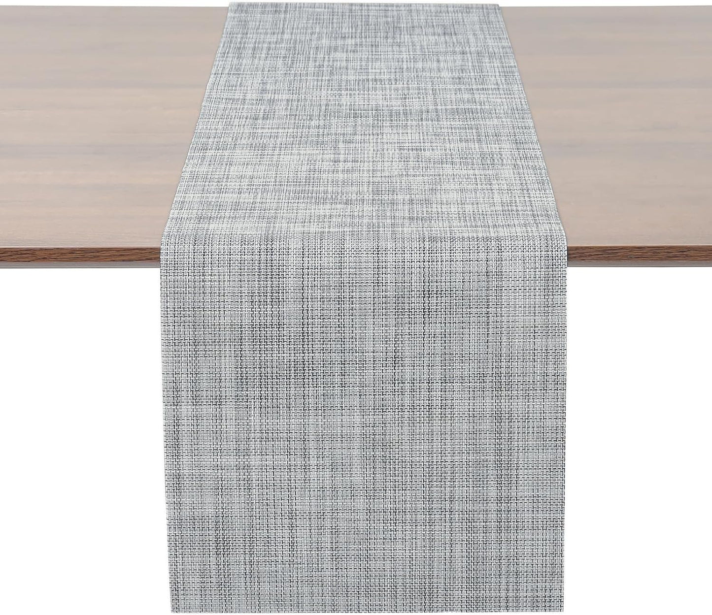 Myir JUN Table Runner, Vinyl Table Runner Indoor Arbitrarily Cropped Runner for Table Heatproof for Home Party (Light Gray, 12 x 94 inch)