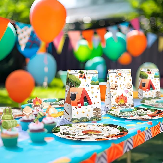 Camping Party Decorations - Camping Party Plates and Napkins for Kids, Serves 40 Guests