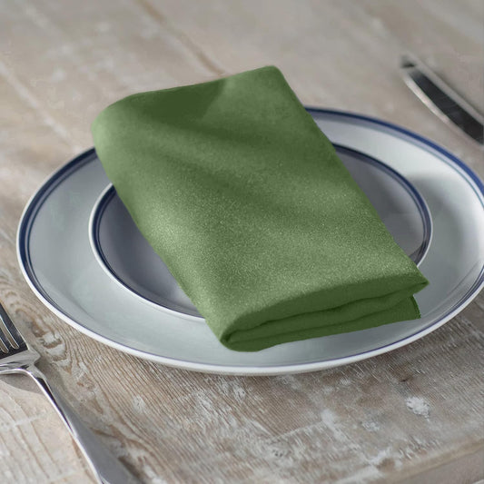 LA Linen 10-Pack Poly Poplin Napkin, Soft Cloth Napkins, Washable Reusable Napkins, Stain and Wrinkle Resistance Table Napkins for Dinner, Wedding, Parties, 17 by 17-Inch, Sage Dark
