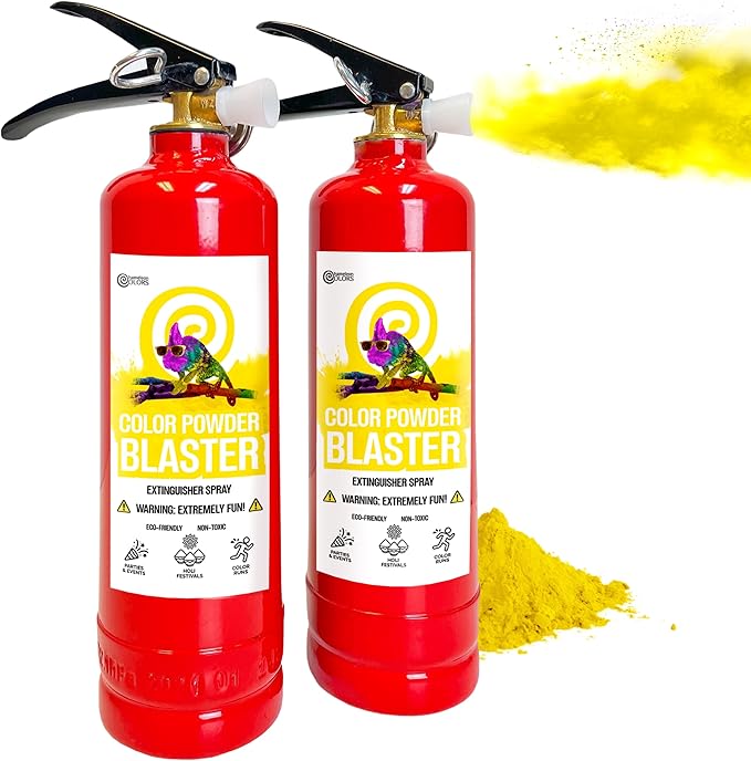 Chameleon Colors Color Blasters, Gender Reveal Fire Extinguisher, Gender Reveal Smoke Bombs, Powder Cannon, Smoke Blaster, War and Holi Color Blaster, 2 Yellow Blasters