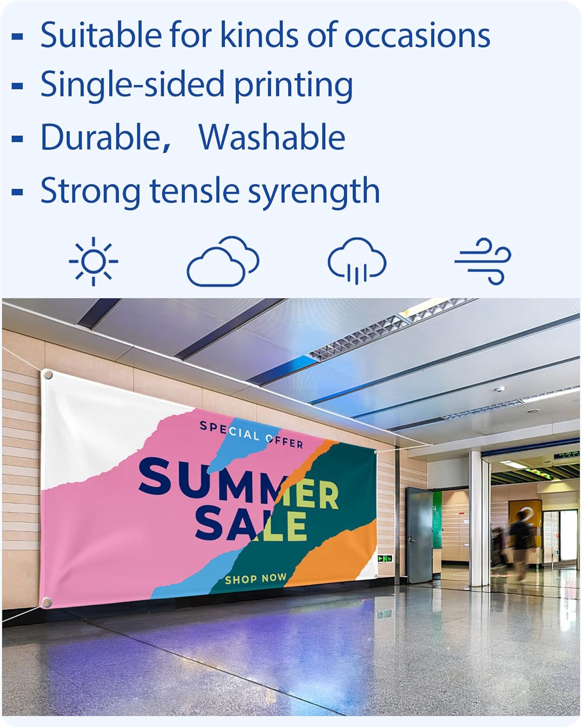 Custom Vinyl Banners and Signs Customize Outdoor, Personalized Banner with Logo Text for Party Birthday, Customized Banner Decoration for Business Graduation Wedding Event 2'x8'