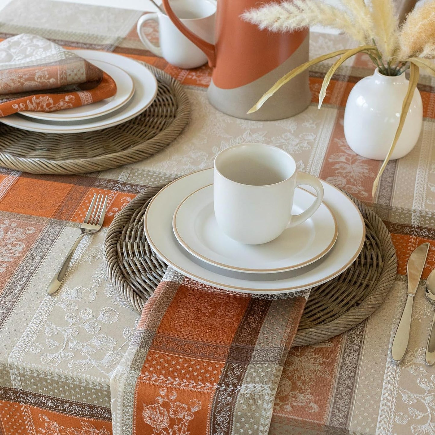 Benson Mills Heirloom Harvest Yarn Dyed Jacquard Fabric Table Cloth, Fall, Harvest and Thanksgiving Tablecloth (60" X 84" Rectangular, Heirloom Harvest)