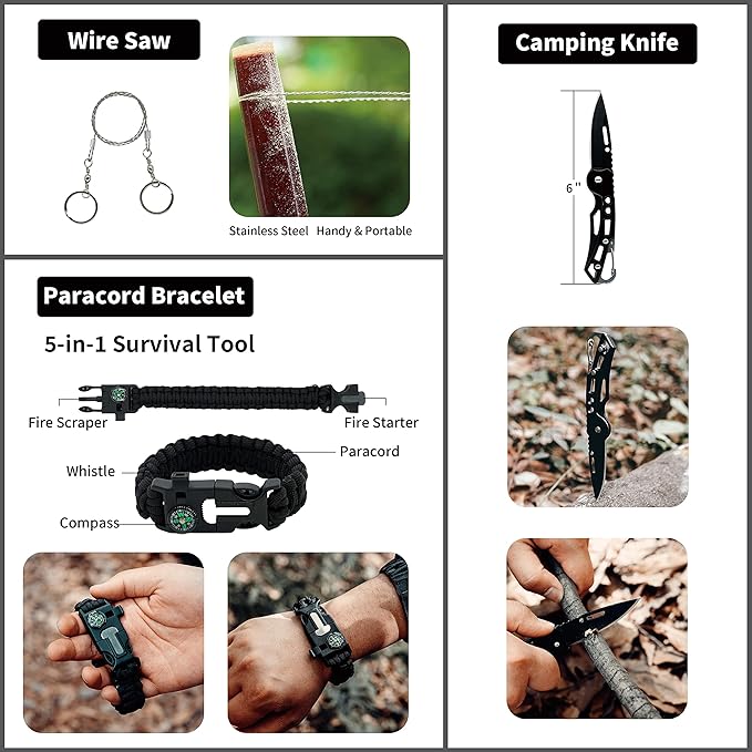 RHINO RESCUE Survival First Aid Kit, HSA/FSA Eligible, Emergency Kit Molle Pouch IFAK Medical Kit for Vehicles Car Camping Backpacking Hiking Hunting