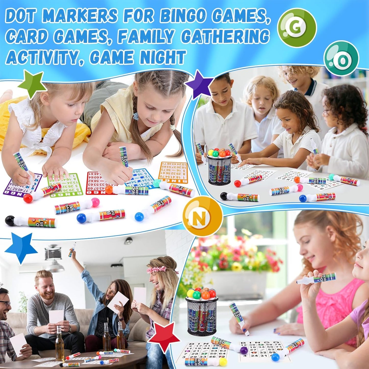 Crtiin 96pcs Bingo Daubers Bulk in 12 Colors, 0.5 Oz, Assorted Colors Set of Bingo Markers,bingo Supplies Dot Markers Dot Paint Craft Ideal for Art and Crafts Painting Supplies Drawing Coloring